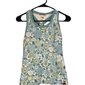 The North Face Women’s Teal & White Athletic Stretch Racerback Tank Top Size Sm